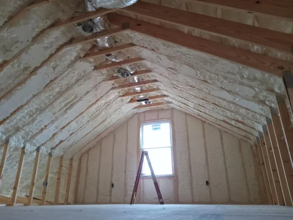 Spray foam roofing application for Crawl Space Insulation project in Lake Barcroft